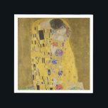 The kiss - Gustav Klimt Napkin<br><div class="desc">World famous art work 'The Kiss',  of a man passionately kissing a woman on the cheek,  by Austrian painter Gustav Klimt.</div>