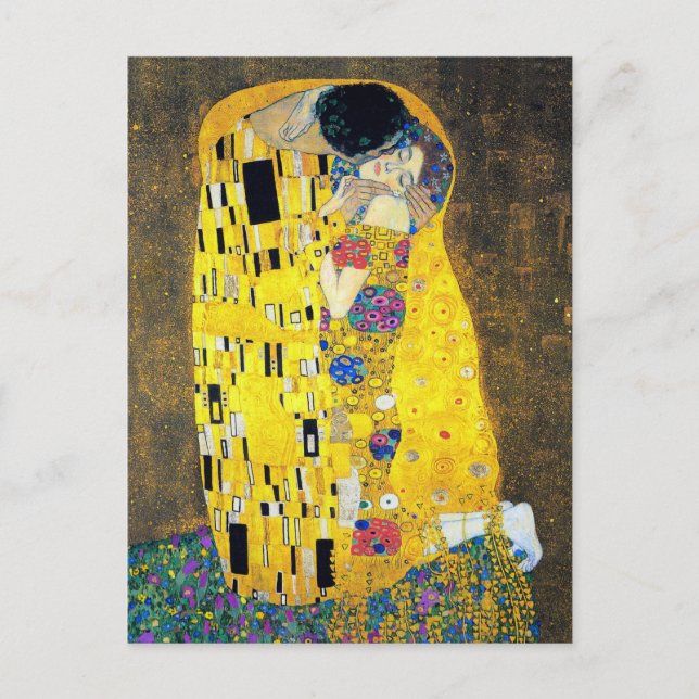 The Kiss, Gustav Klimt Postcard (Front)