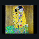 The Kiss, Gustav Klimt Poster<br><div class="desc">Gustav Klimt (July 14, 1862 – February 6, 1918) was an Austrian symbolist painter and one of the most prominent members of the Vienna Secession movement. Klimt is noted for his paintings, murals, sketches, and other objets d'art. In addition to his figurative works, which include allegories and portraits, he painted...</div>