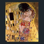 The Kiss, Gustav Klimt Poster<br><div class="desc">The Kiss (original Der Kuss) was painted by Gustav Klimt, and is probably his most famous work. He began work on it in 1907 and it is the highpoint of his so-called 'Golden Period'. It depicts a couple, in various shades of gold and symbols, sharing a kiss against a bronze...</div>