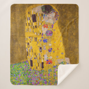 The Kiss Gustav Klimt Sherpa Blanket