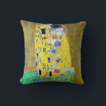 The Kiss, Gustav Klimt Throw Pillow<br><div class="desc">Gustav Klimt (July 14, 1862 – February 6, 1918) was an Austrian symbolist painter and one of the most prominent members of the Vienna Secession movement. Klimt is noted for his paintings, murals, sketches, and other objets d'art. In addition to his figurative works, which include allegories and portraits, he painted...</div>