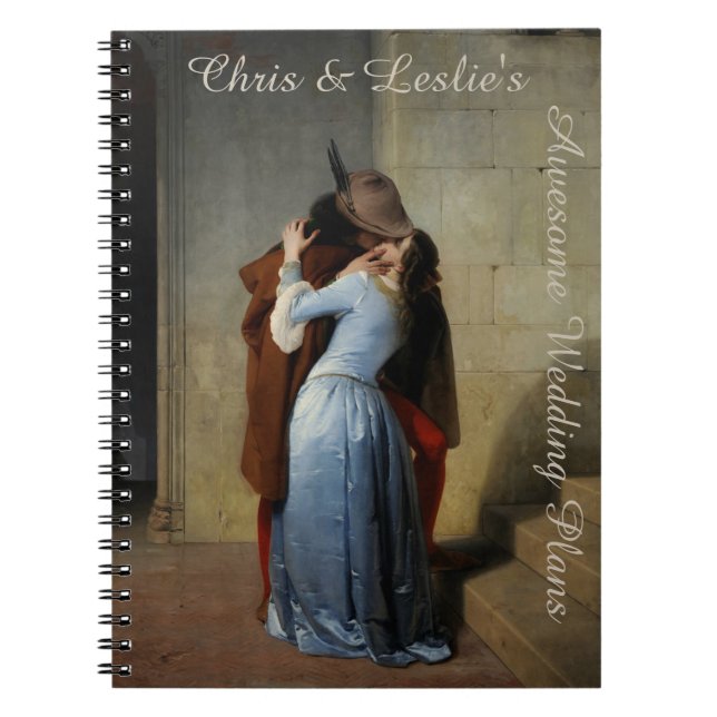The Kiss / Il Bacio custom text notebook (Front)