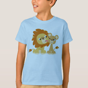 The Kiss : Joli T-shirt Cartoon Lion Couple Kids
