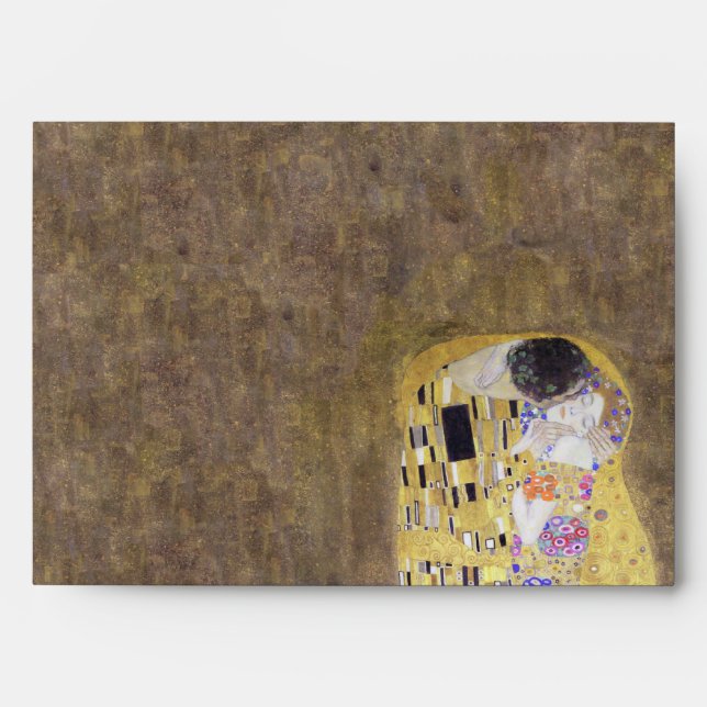 The Kiss Klimt Golden Anniversary Wedding Envelope (Front)