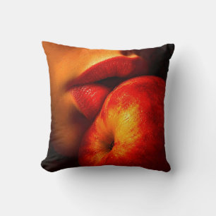 The Kiss of Nectarine – An Intimate Portrait Throw Pillow