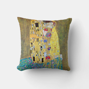 The Kiss (original Der Kuss) by Gustav Klimt Throw Pillow