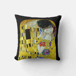 The Kiss painting by Gustav Klimt Throw Pillow