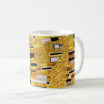 The Kiss Pattern by Gustav Klimt, Art Nouveau Coffee Mug<br><div class="desc">The Kiss (pattern detail) by Gustav Klimt is a vintage fine art Victorian Era Symbolism painting. This detail is from a love and romance painting featuring a romantic couple in various shades of gold, symbols and patterns, sharing a kiss against a bronze background. About the artist: Gustav Klimt (1862-1918) was...</div>