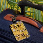 The Kiss Pattern by Gustav Klimt, Art Nouveau Luggage Tag<br><div class="desc">The Kiss (pattern detail) by Gustav Klimt is a vintage fine art Victorian Era Symbolism painting. This detail is from a love and romance painting featuring a romantic couple in various shades of gold, symbols and patterns, sharing a kiss against a bronze background. About the artist: Gustav Klimt (1862-1918) was...</div>