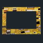 The Kiss Pattern by Gustav Klimt, Art Nouveau Magnetic Picture Frame<br><div class="desc">The Kiss (pattern detail) by Gustav Klimt is a vintage fine art Victorian Era Symbolism painting. This detail is from a love and romance painting featuring a romantic couple in various shades of gold, symbols and patterns, sharing a kiss against a bronze background. About the artist: Gustav Klimt (1862-1918) was...</div>