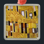 The Kiss Pattern by Gustav Klimt, Art Nouveau Metal Ornament<br><div class="desc">The Kiss (pattern detail) by Gustav Klimt is a vintage fine art Victorian Era Symbolism painting. This detail is from a love and romance painting featuring a romantic couple in various shades of gold, symbols and patterns, sharing a kiss against a bronze background. About the artist: Gustav Klimt (1862-1918) was...</div>