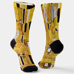 The Kiss Pattern by Gustav Klimt, Art Nouveau Socks