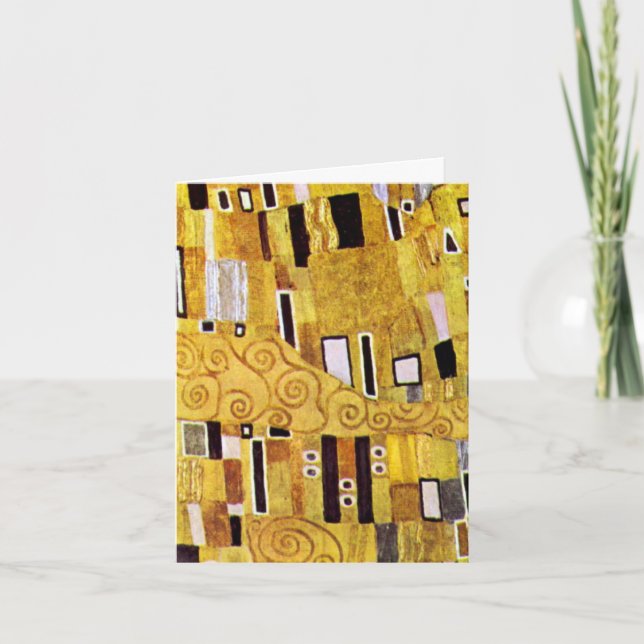 The Kiss Pattern by Gustav Klimt, Art Nouveau Thank You Card (Front)