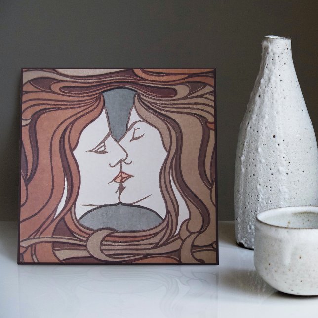 The Kiss Peter Behrens Art Nouveau Art Deco Tile (Creator Uploaded)
