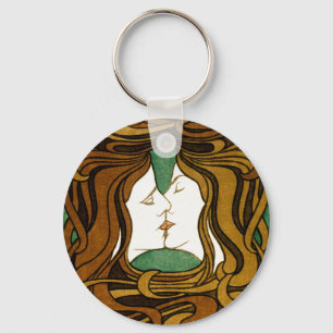 The Kiss Peter Behrens Art Nouveau Vintage Art Keychain