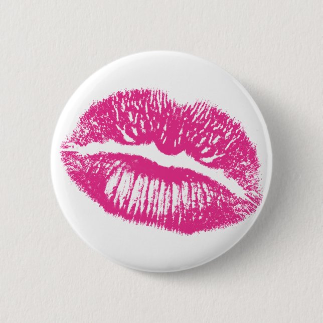 The Kiss, Pink Lips 2 Inch Round Button (Front)