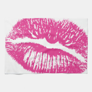 The Kiss, Pink Lips Kitchen Towel