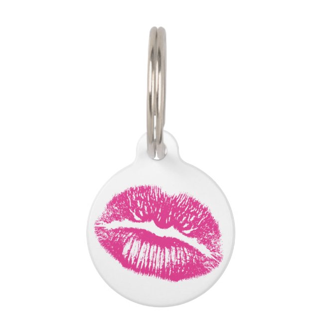 The Kiss, Pink Lips Pet Tag (Front)