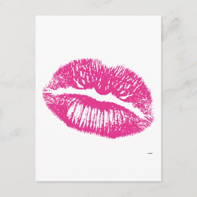 The Kiss, Pink Lips Postcard (Front)