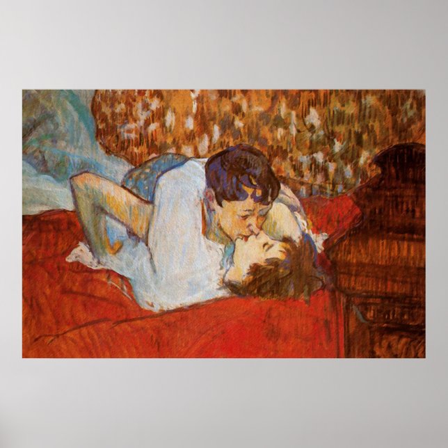 The Kiss - Poster by Henri de Toulouse-Lautrec (Front)