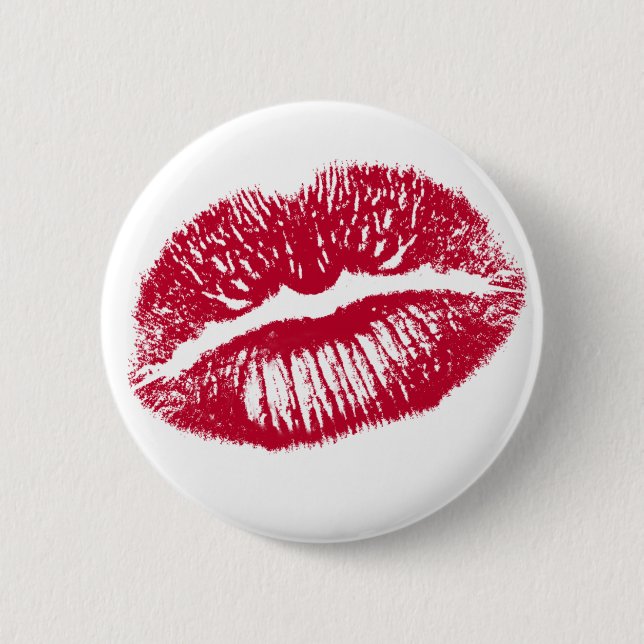 The Kiss, Red Lips 2 Inch Round Button (Front)