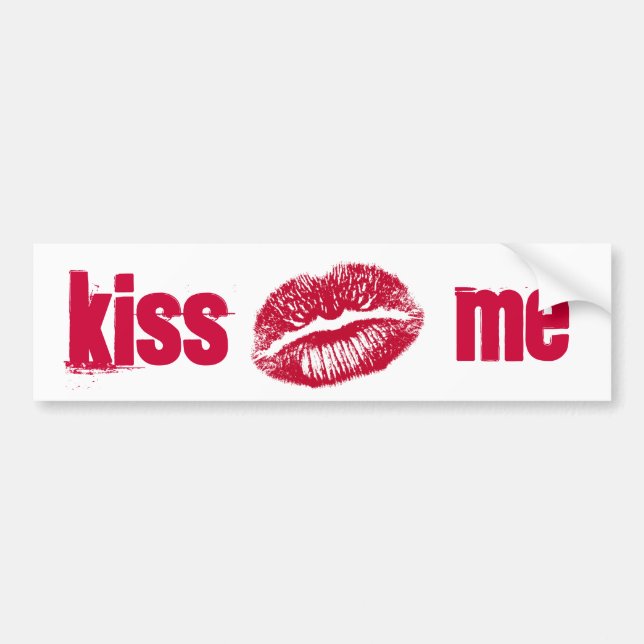 The Kiss, Red Lips Bumper Sticker (Front)