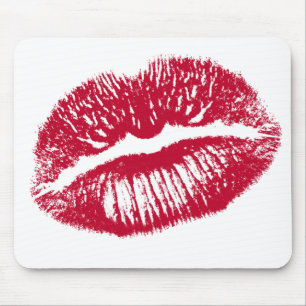The Kiss, Red Lips Mouse Pad