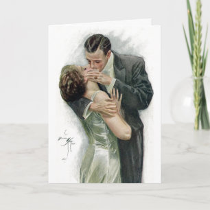 The  Kiss, Vintage Couple Holiday Card