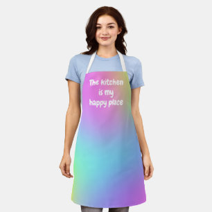 The Kitchen is My Happy Place Colourful Apron