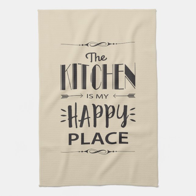 The Kitchen is My Happy Place Kitchen Towel (Vertical)