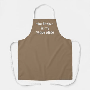 The Kitchen is My Happy Place Light Brown Apron