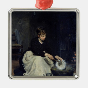 The Kitchen Maid Washing-Up Metal Ornament