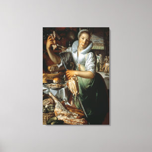 The Kitchen Maid (with Christ, Mary and Martha) c. Canvas Print