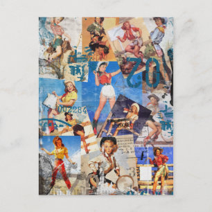 The Kitsch Bitsch : Destroyed Cowgirl Pin-Ups No.1 Postcard