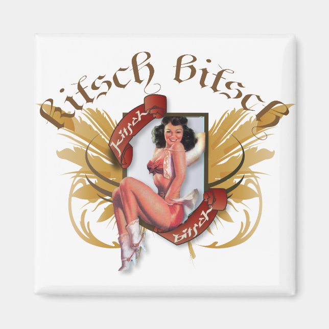 The Kitsch Bitsch : Kowgirl Kitsch Tattoo Pin-Up Magnet (Front)