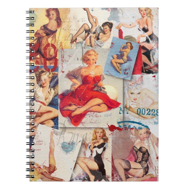 The Kitsch Bitsch : Love Pin-Up Collage 2 Notebook (Front)