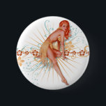 The Kitsch Bitsch : Luau Lovely! 2 Inch Round Button<br><div class="desc">TIKI MADNESS has taken over The Kitsch Bitsch! This item features The Luau Lovely Pin-Up! What a great gift for the retro junkie or a great favour for your next tiki party!</div>