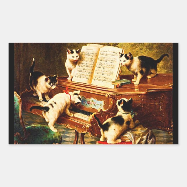 The Kitten Recital Cute Cats at the Piano Sticker (Front)