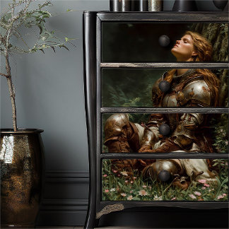 The Knight’s Prayer | Female Warrior in Forest Tissue Paper