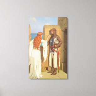 The Knight's Shadow (by Edmund Blair Leighton) Canvas Print