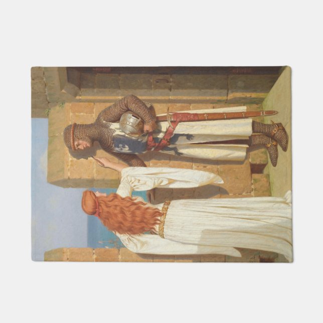 The Knight's Shadow (by Edmund Blair Leighton) Doormat (Front)