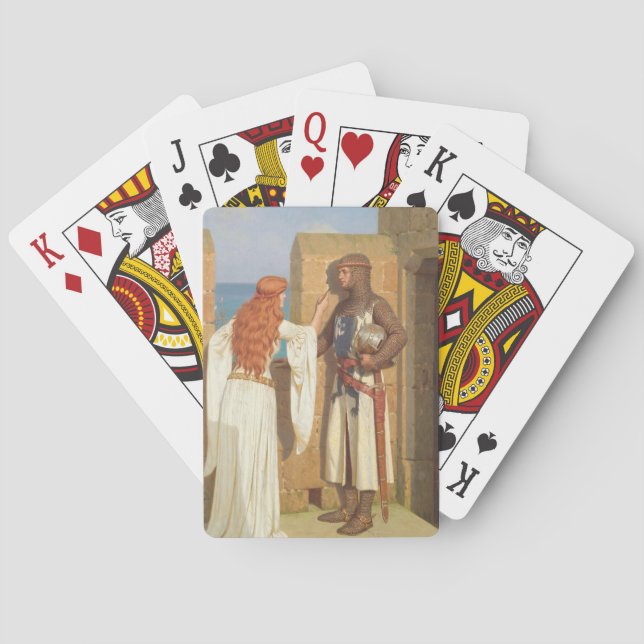 The Knight's Shadow (by Edmund Blair Leighton) Playing Cards (Back)