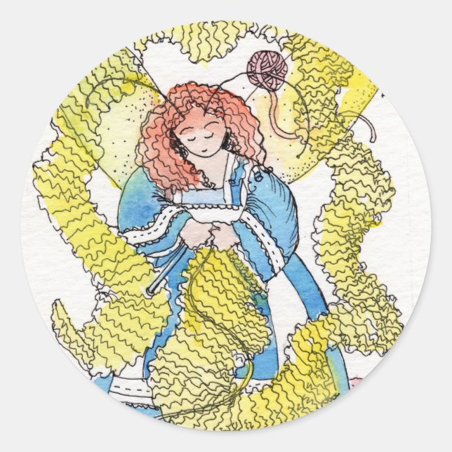 The Knitter Classic Round Sticker (Front)