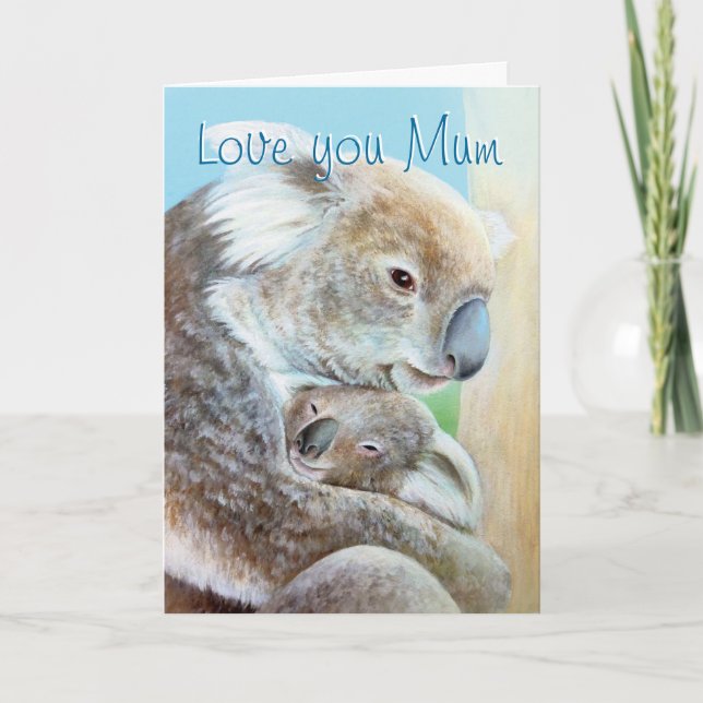 "The Koala cuddle" mother's day fine art card (Front)