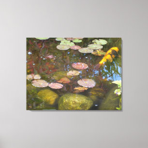 The Koi In The Lily Pad Pond Canvas Print
