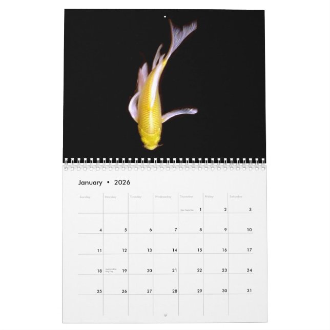 The Koi Series, by Sister C - Customized Calendar (Jan 2026)