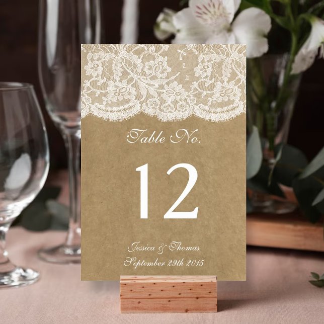 The Kraft & Lace Collection Table Number Cards (Creator Uploaded)