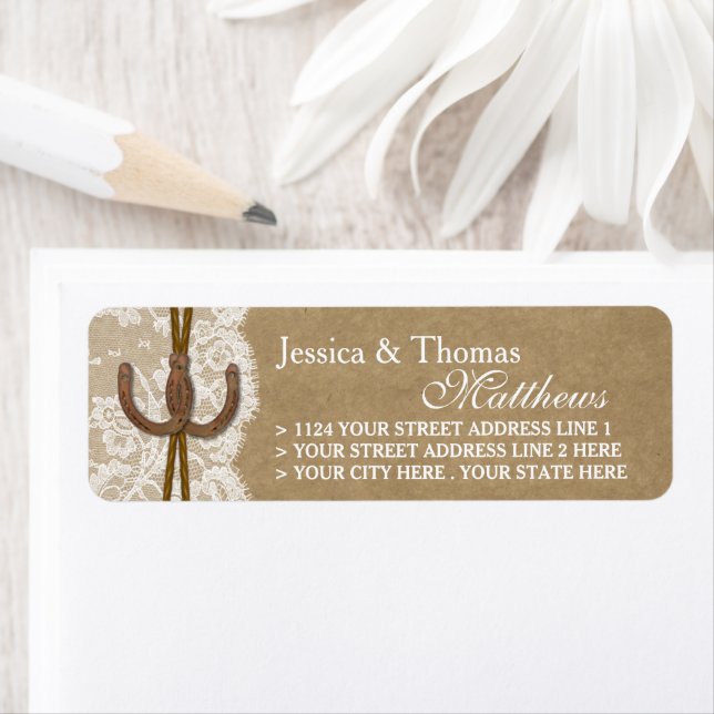 The Kraft, Lace & Horseshoe Collection Labels (Insitu)