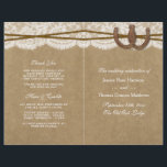 The Kraft, Lace & Horseshoe Collection Programs<br><div class="desc">The rustic Kraft, lace and horseshoe collection is a stunning design featuring a lovely rustic Kraft paper effect background with a romantic vintage white lace effect trim finished with two lucky intertwined horseshoes and twine. These programs can be personalized for your special occasion and would make the perfect template for...</div>